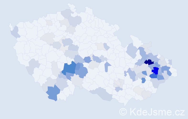 Příjmení: 'Sváčková', počet výskytů 274 v celé ČR
