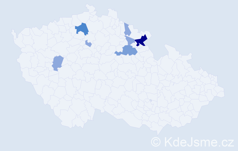 Příjmení: 'Piši', počet výskytů 16 v celé ČR