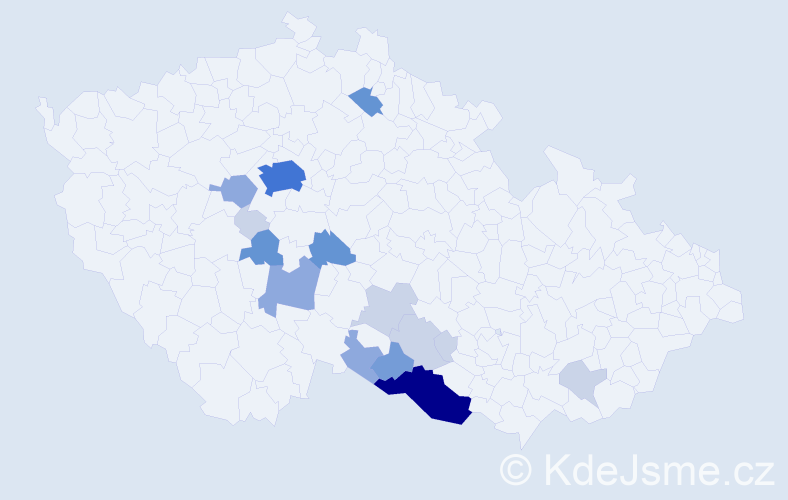 Příjmení: 'Weidenthaler', počet výskytů 50 v celé ČR