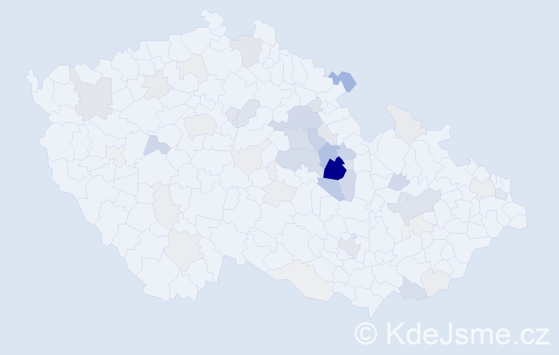 Příjmení: 'Veselíková', počet výskytů 149 v celé ČR