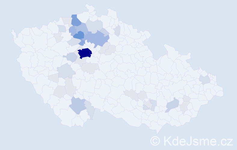 Příjmení: 'Hančlová', počet výskytů 135 v celé ČR