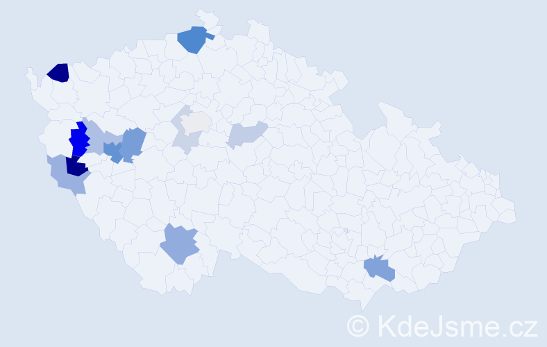 Příjmení: 'Kondrysová', počet výskytů 30 v celé ČR