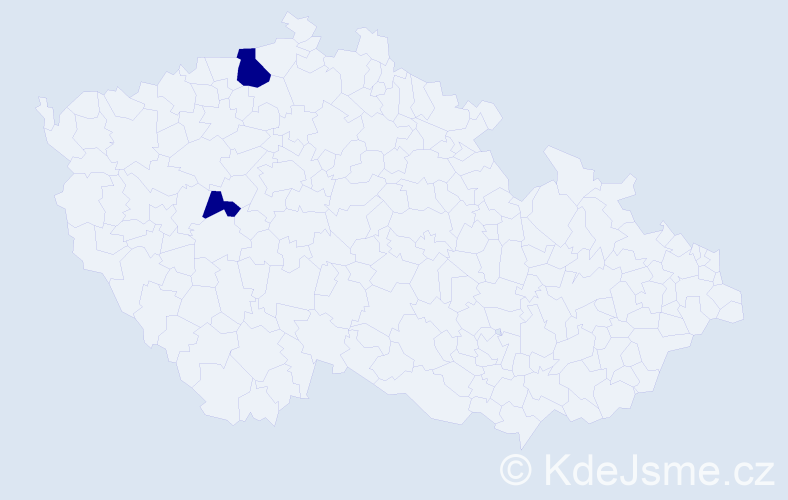 Příjmení: 'Mitac', počet výskytů 2 v celé ČR