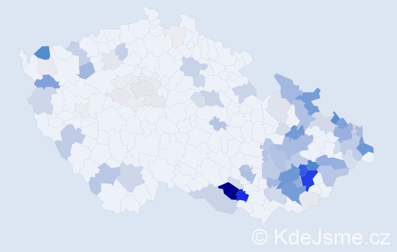 Příjmení: 'Adamíková', počet výskytů 409 v celé ČR