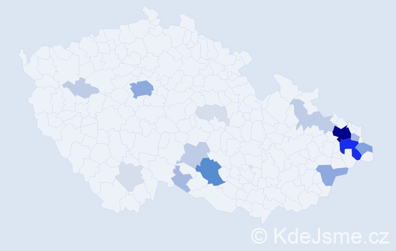 Příjmení: 'Rodková', počet výskytů 72 v celé ČR