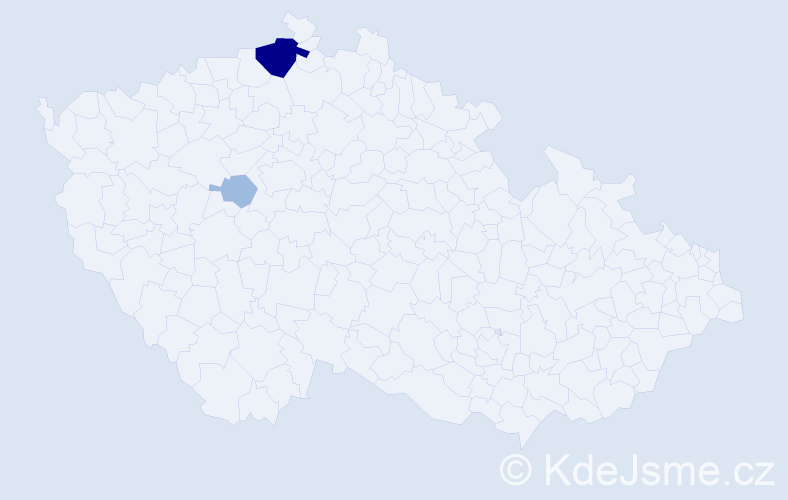 Příjmení: 'Trabalka', počet výskytů 5 v celé ČR