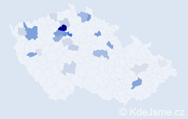 Příjmení: 'Louthanová', počet výskytů 50 v celé ČR