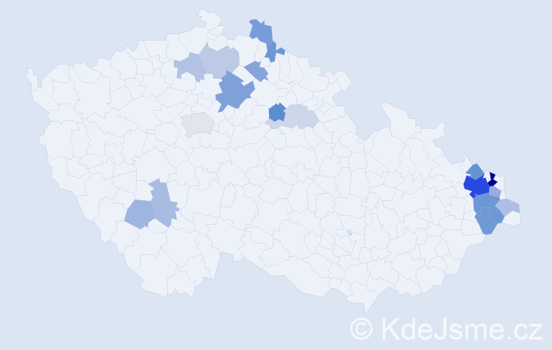 Příjmení: 'Suder', počet výskytů 48 v celé ČR