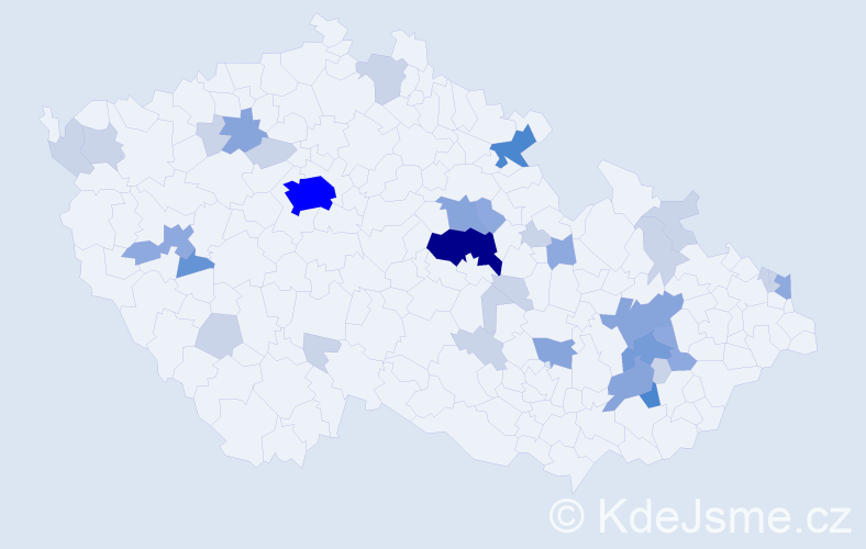 Příjmení: 'Regentová', počet výskytů 89 v celé ČR