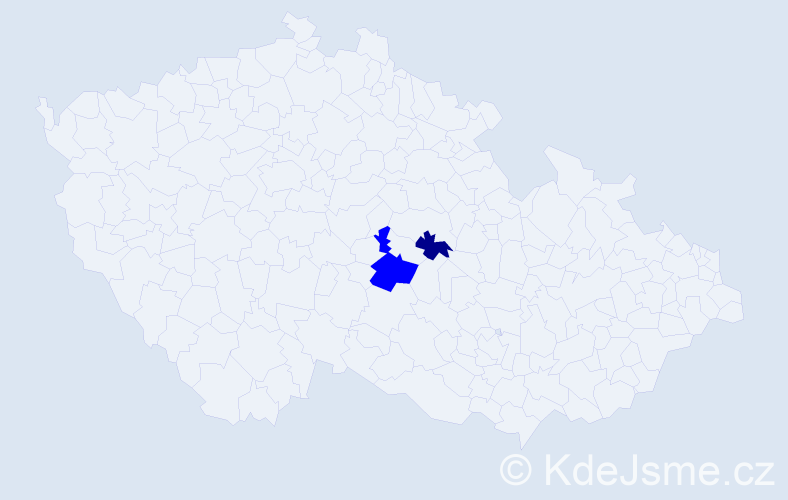 Příjmení: 'Traufgottová', počet výskytů 5 v celé ČR