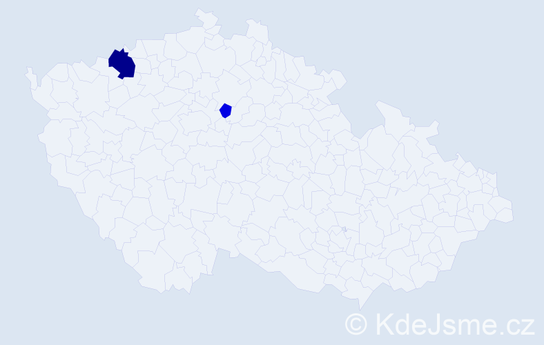 Příjmení: 'Sudra', počet výskytů 5 v celé ČR