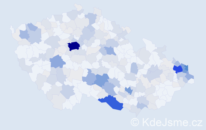 Příjmení: 'Koch', počet výskytů 832 v celé ČR