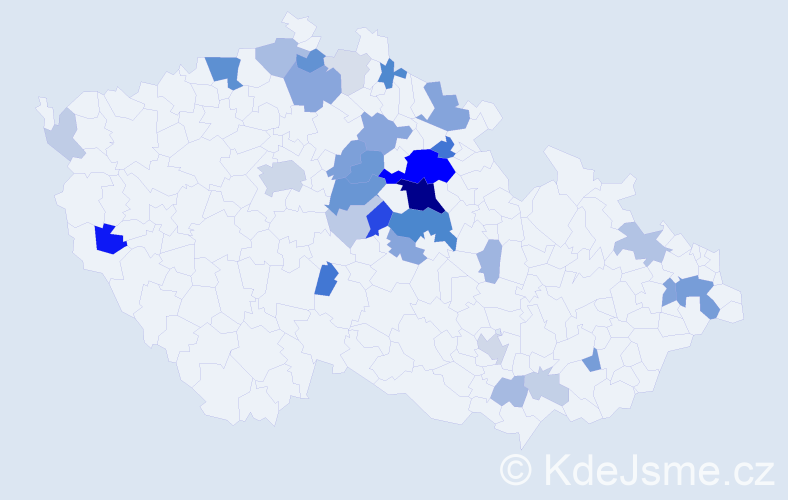 Příjmení: 'Desenský', počet výskytů 109 v celé ČR