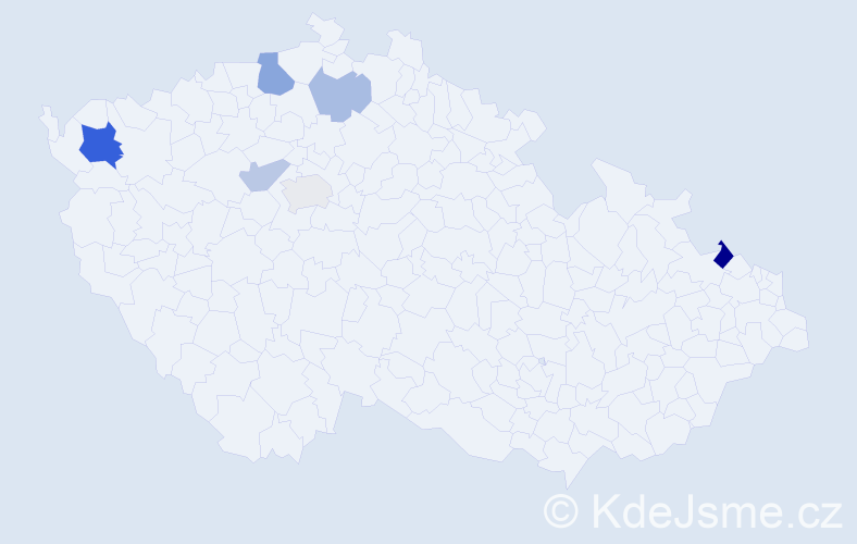 Příjmení: 'Tamajková', počet výskytů 11 v celé ČR