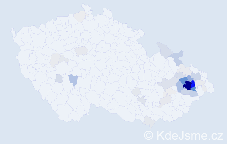 Příjmení: 'Kvita', počet výskytů 219 v celé ČR