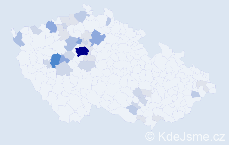 Příjmení: 'Eklová', počet výskytů 123 v celé ČR