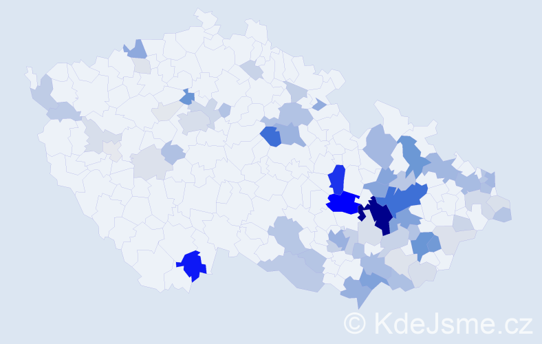 Příjmení: 'Paráková', počet výskytů 244 v celé ČR