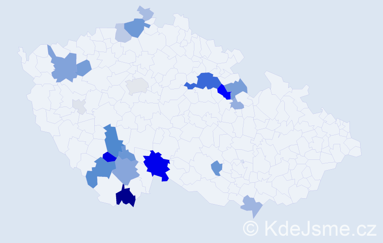 Příjmení: 'Kolešová', počet výskytů 68 v celé ČR