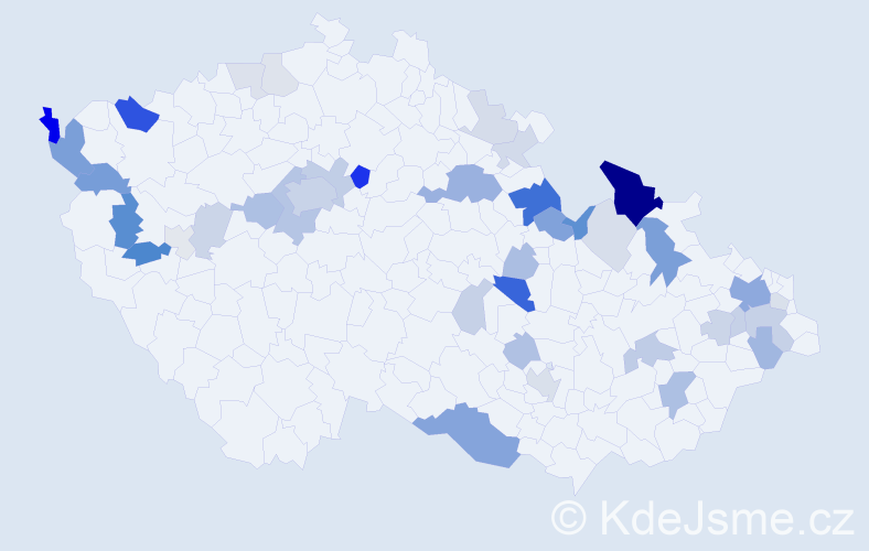 Příjmení: 'Franke', počet výskytů 116 v celé ČR