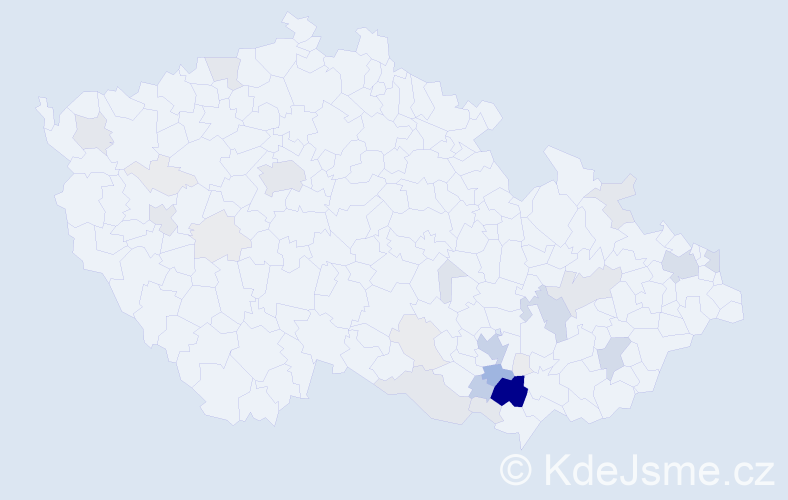 Příjmení: 'Rohrerová', počet výskytů 155 v celé ČR