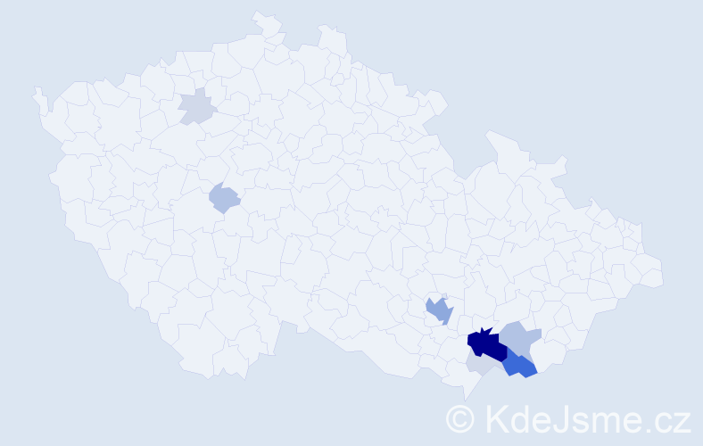 Příjmení: 'Klobáska', počet výskytů 34 v celé ČR