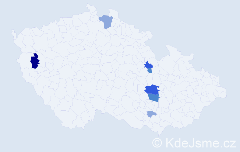 Příjmení: 'Doha', počet výskytů 17 v celé ČR