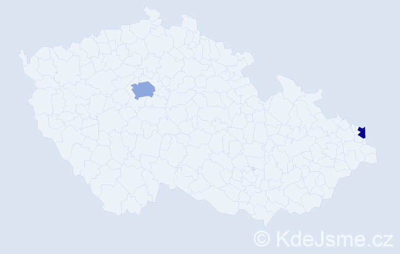 Příjmení: 'Vrecenková', počet výskytů 3 v celé ČR