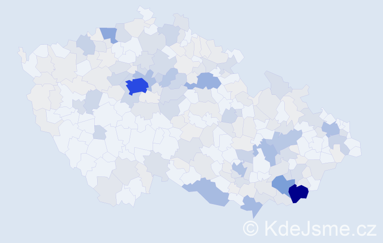 Příjmení: 'Koníček', počet výskytů 904 v celé ČR