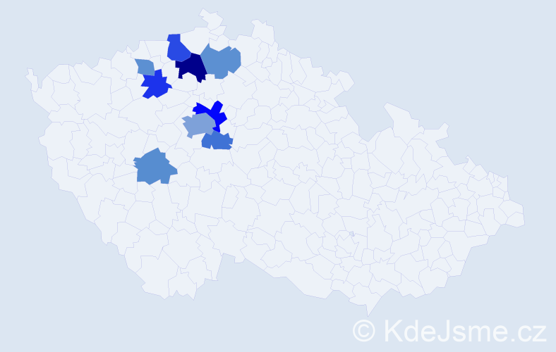 Příjmení: 'Vykysal', počet výskytů 17 v celé ČR