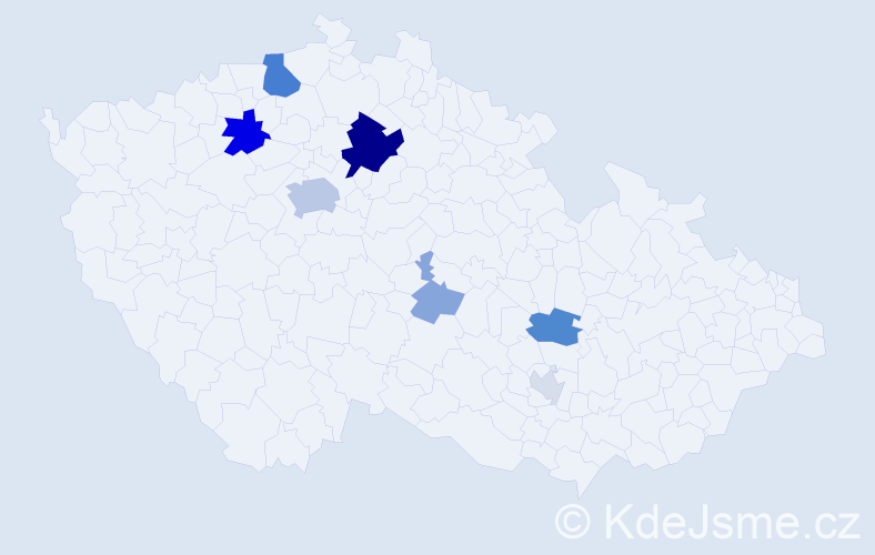 Příjmení: 'Kahulová', počet výskytů 24 v celé ČR