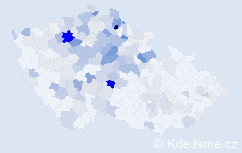 Příjmení: 'Krupka', počet výskytů 907 v celé ČR