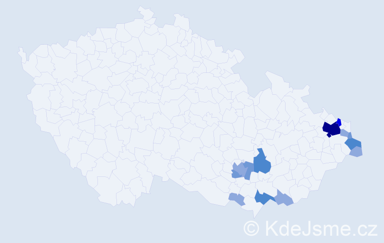 Příjmení: 'Kubinská', počet výskytů 29 v celé ČR