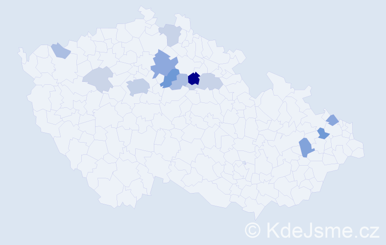 Příjmení: 'Dőme', počet výskytů 38 v celé ČR