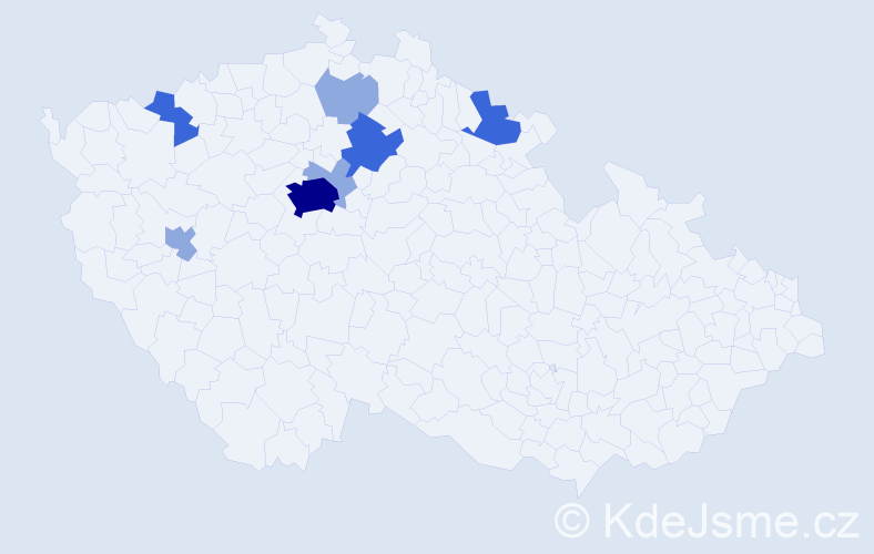 Příjmení: 'Zörklerová', počet výskytů 22 v celé ČR