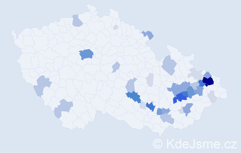 Příjmení: 'Viliš', počet výskytů 121 v celé ČR