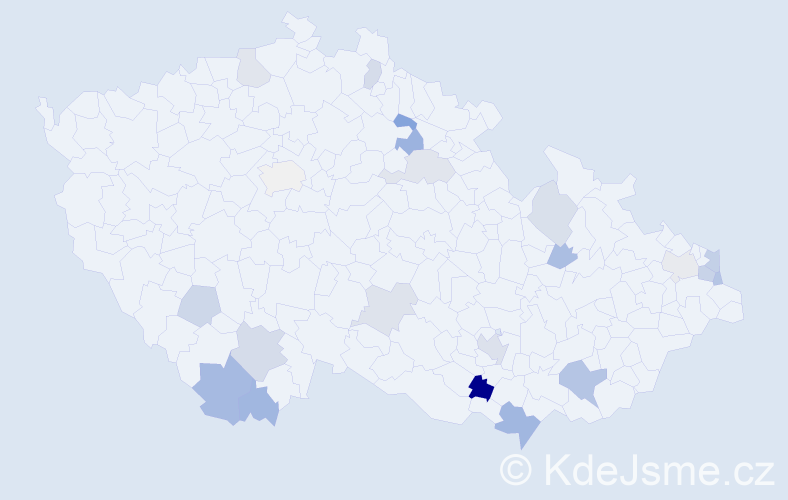 Příjmení: 'Huszárová', počet výskytů 34 v celé ČR