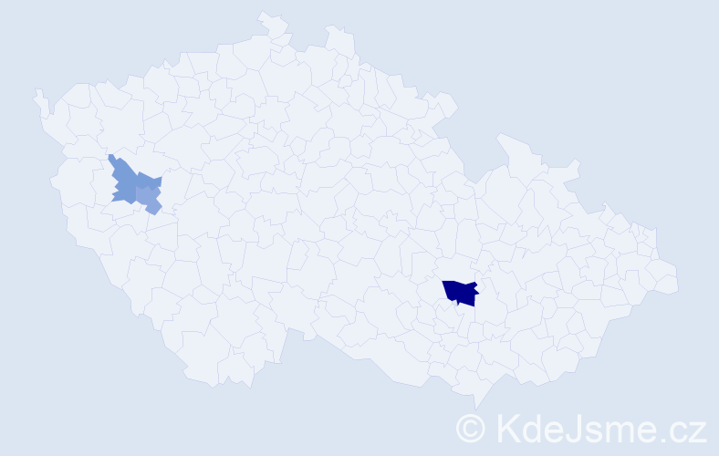 Příjmení: 'Bahelková', počet výskytů 10 v celé ČR