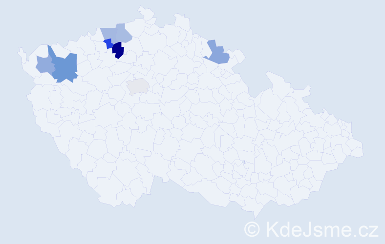 Příjmení: 'Ilkivová', počet výskytů 10 v celé ČR
