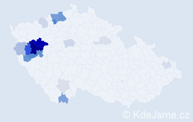 Příjmení: 'Bebr', počet výskytů 58 v celé ČR