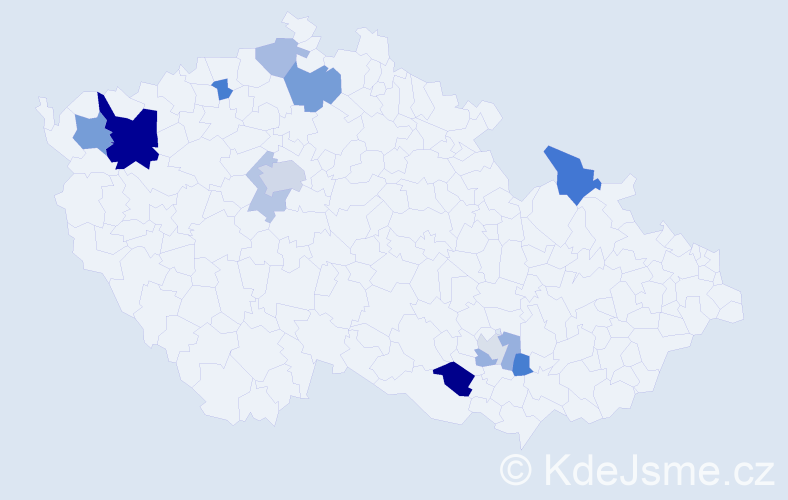 Příjmení: 'Flender', počet výskytů 25 v celé ČR