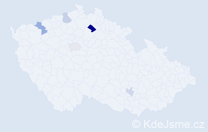 Příjmení: 'Kryzhanovskyy', počet výskytů 8 v celé ČR