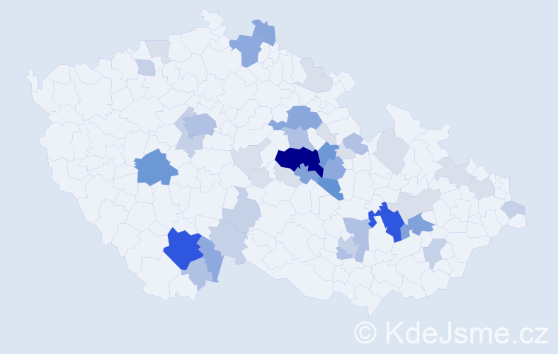 Příjmení: 'Vobejda', počet výskytů 153 v celé ČR