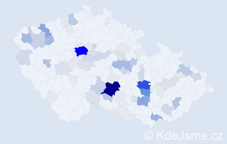 Příjmení: 'Svěrák', počet výskytů 289 v celé ČR