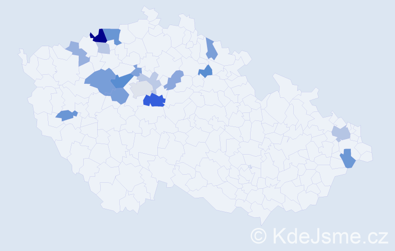Příjmení: 'Cingr', počet výskytů 37 v celé ČR