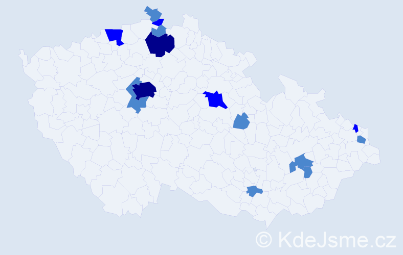 Příjmení: 'Reváková', počet výskytů 22 v celé ČR