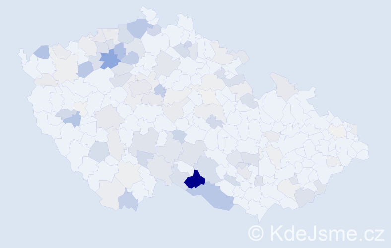 Příjmení: 'Křivan', počet výskytů 372 v celé ČR