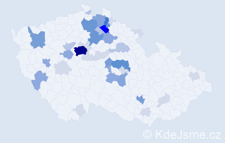 Příjmení: 'Kozderková', počet výskytů 121 v celé ČR