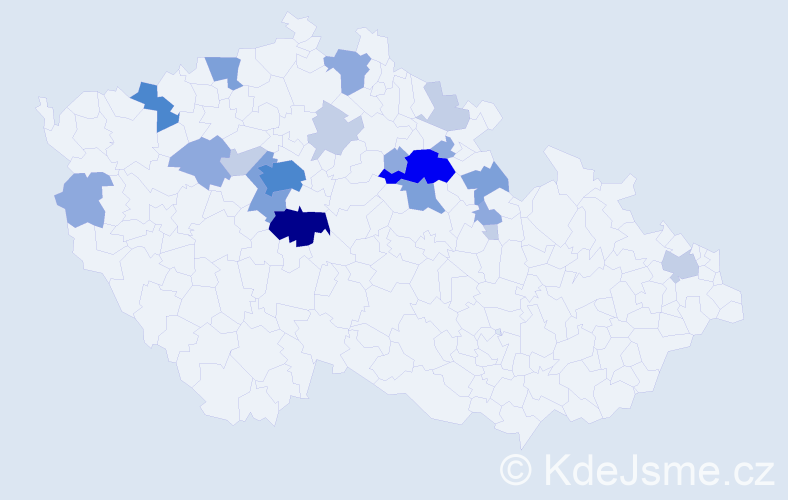 Příjmení: 'Srdínková', počet výskytů 59 v celé ČR