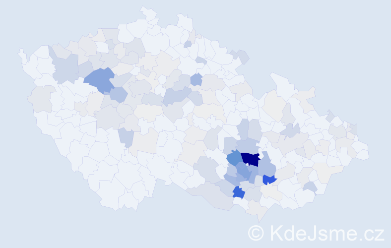 Příjmení: 'Skoupý', počet výskytů 623 v celé ČR