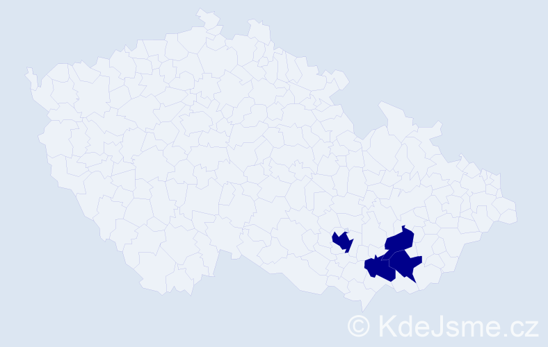 Příjmení: 'Tijc', počet výskytů 4 v celé ČR